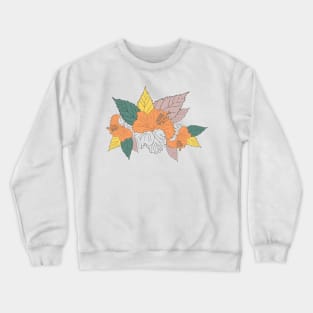 Colorful plant, flower and leaves on white Crewneck Sweatshirt